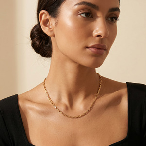 Collane Girocollo con Perline in Acciaio Inossidabile Placcato <span class=keywords><strong>Oro</strong></span> 18K Impermeabili, Gioielli alla Moda Geometrici di Tendenza - Product Image 2