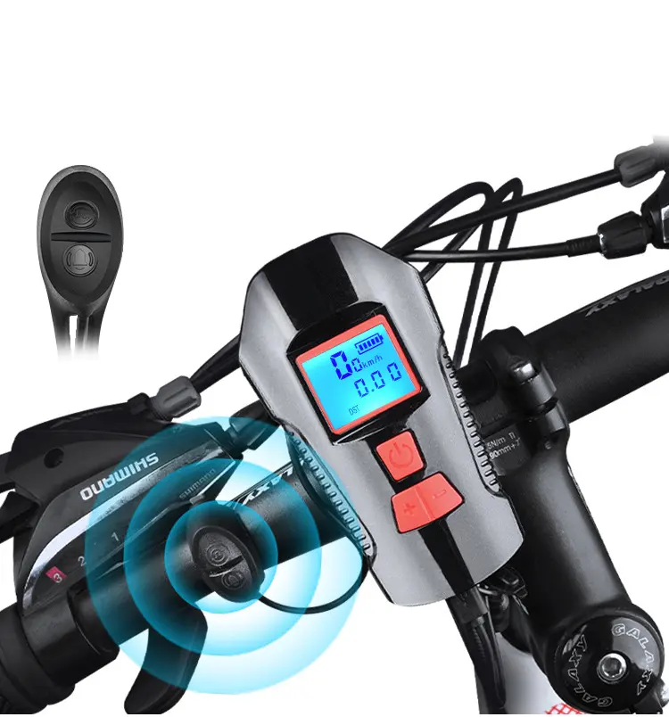 निविड़ अंधकार साइकिल प्रकाश यूएसबी चार्ज बाइक सामने प्रकाश टॉर्च बर साइकल चलाना सिर प्रकाश डब्ल्यू/सींग गति मीटर एलसीडी स्क्रीन