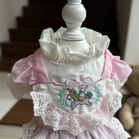 Robe rose pour chien, personnalisable OEM ODM, douce pour la peau, style Lolita, boutique de luxe, robe de soirée élégante pour animaux de compagnie