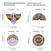 Vous êtes en sécurité avec moi épingles en émail personnalisé arc-en-ciel broches Badges de revers bijoux LGBT cadeau pour les amis