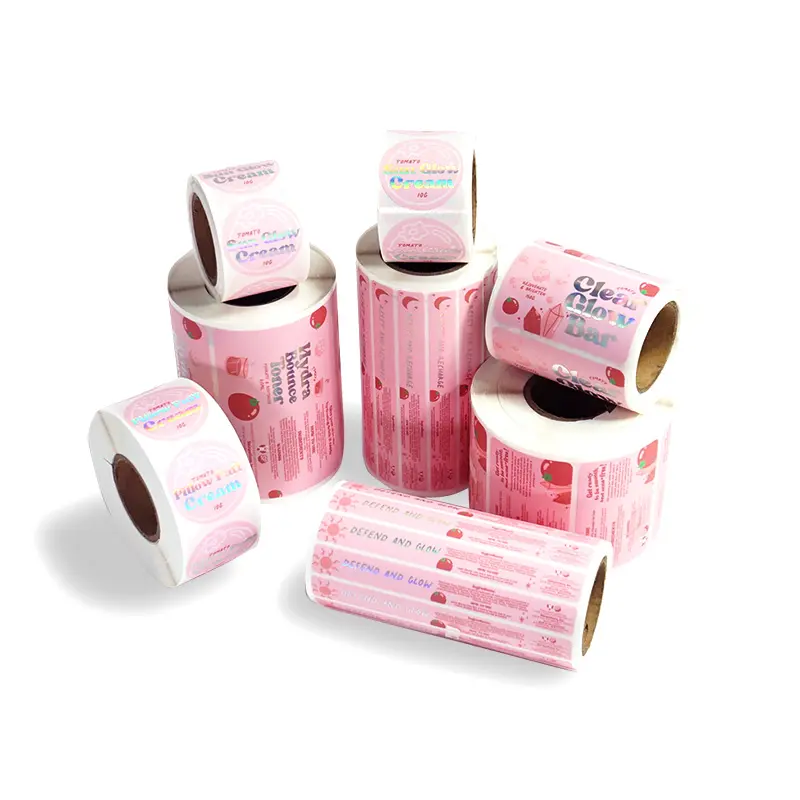 Brands customize high-quality waterproof vinyl self-adhesive printing product information daily chemical labels in rolls