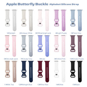 Pulseira Gravada para Iwatch Série ultra 7 SE 6 8 Pulseira De Silicone para Apple Watch Band 45mm 49 38 40mm Borboleta - Product Image 2