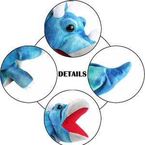 Marionetas de Mano de Dinosaurio Triceratops Azul, Juguetes de Peluche para Niños y Niñas, Juguetes de Peluche para Contar Historias, Regalos, Juguetes de Peluche al por Mayor - Product Image 3