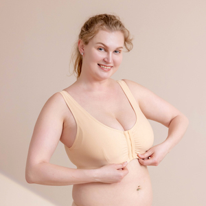 Vente en gros de soutien-gorge grande <span class=keywords><strong>taille</strong></span> sans fil post-chirurgie soutien-gorge en coton à bonnet souple avec prothèse poche poitrine - Product Image 2