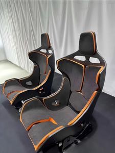 Siège baquet de course en fibre de carbone noir et suède orange pour amélioration intérieure de véhicule sportif, compatible McLaren 650S Spider - Product Image 1