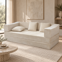 Canapé modulaire compressé QINUO moderne avec housse amovible et assise profonde pour la vente en gros aux chaînes de magasins de meubles et l'exportation en vrac