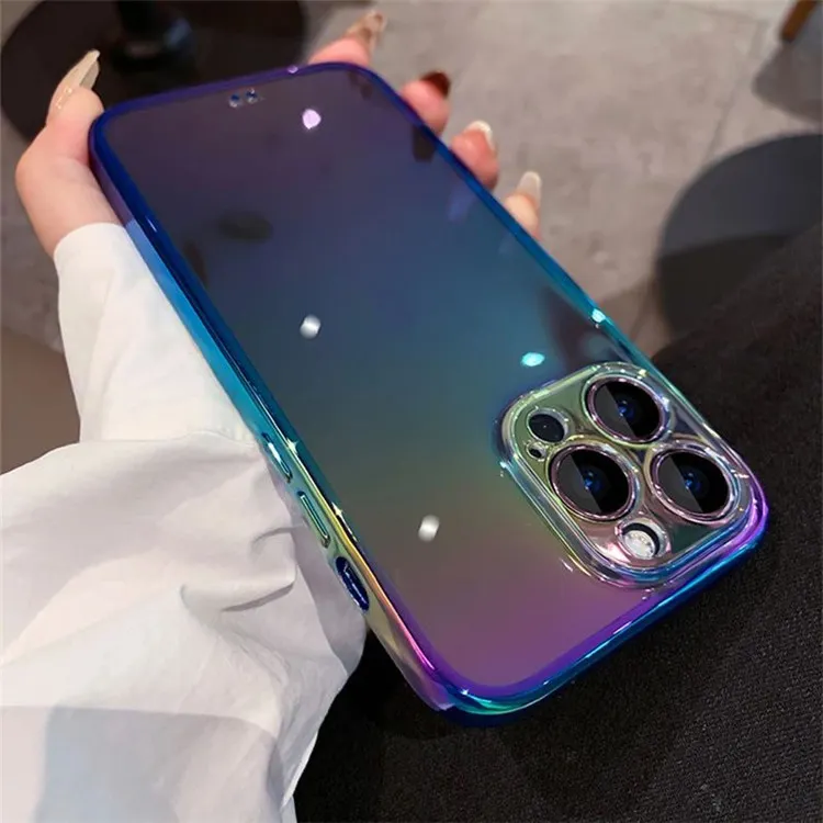 Cute Gradient Laser Colorful Transparent Soft Case For iPhone 14 Pro Max 13 12 11 14 Plus X XR XS Luxury Clear Silicone Cover