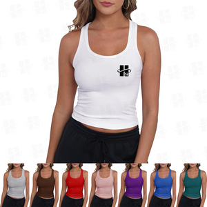 Débardeur tricoté sans manches multicolore uni pour femme, coupe ajustée, idéal pour le quotidien et les activités sportives – Collection été en gros - Product Image 4