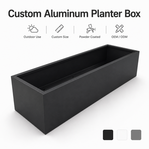 SEEYES Aluminum Planter <b>Pot</b> Outdoor <b>Rectangular</b> Metal <b>Flower</b> Box Raised Garden Bed Supplies Custom OEM ODM - Product Image 1
