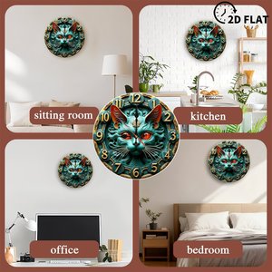 Round Wooden Wall <b>Clock</b> 25cm Wood Grain Dial Silent Non Ticking Home Bedroom Study Room Decor - Product Image 3