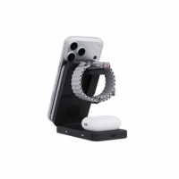 Station de charge sans fil magnétique pliable Qi2.2 25W rapide pour iPhone 18-12 Series, Airpods Pro, pour Samsung et Apple Watch Ultra