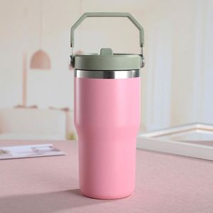 Portable Insulated Travel Drink <b>Cup</b> with Carry Handle, 30oz Stainless Steel <b>Double</b> <b>Wall</b> Tumbler for <b>Coffee</b> and Water - Product Image 5
