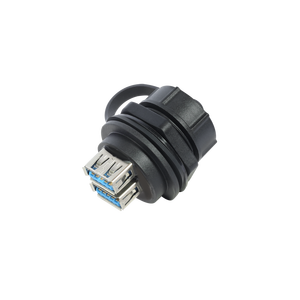 LshitechデュアルUSB3.0コネクタIP67防水オスメスダブル<span class=keywords><strong>USB</strong></span>ポートコネクタカバー付き - Product Image 1