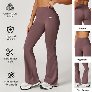 OEM Poliéster Spandex Tallas grandes Buttery Soft Scrunch Butt Cintura alta Gimnasio Fitness Workout Flare Yoga <span class=keywords><strong>Leggings</strong></span> para mujeres - Product Image 3