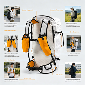 Sistema de transporte de malla de resina para mochila de 36-55L, impermeable, ligero, con asa suave, cremallera, para senderismo, con marco externo - Product Image 1