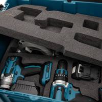 Ensemble d'outils électriques 6-en-1 sans balais, système de rangement double couche en boîte unique, comprenant scie, clé et perceuse, prix usine de gros