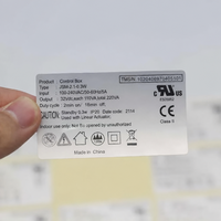 Étiquettes d'alimentation électrique - Autocollants personnalisés en PVC mat argenté, étanches, découpés à la forme, avec impression de données variables