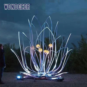 Wonderen Hot-Selling Moderne Outdoor Decoratieve Kunst Sculptuur: Led Vlinderboom Roestvrij Staal Sculptuur - Product Image 3
