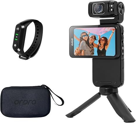 4K Pocket Camera Camcorder with MicroSD and Night Vision for Outdoor Fashion Video Long Battery Life