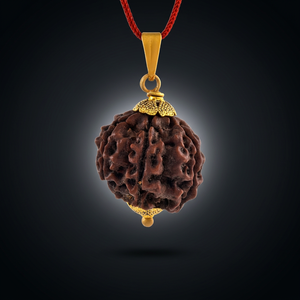 Collar con Colgante de Rudraksha de Latón de 6 Mukhi, Chapado en Rodio, con Cordón Rojo, para Mujer, Joyería Espiritual con Cuentas de Rudraksha de Seis Caras - Product Image 6