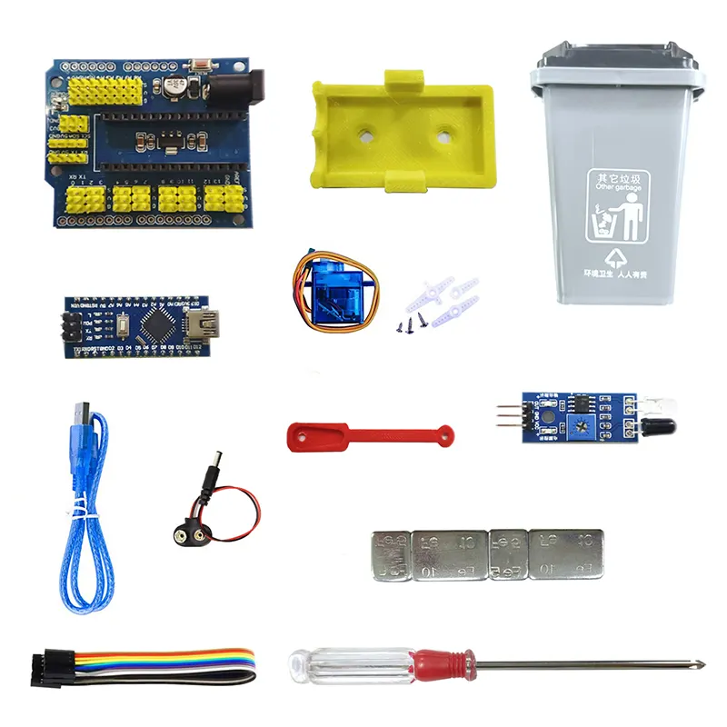 DIY Electronic Education Kit Automatic Sensing Intelligent Trash Can Kit Electronic for Kids