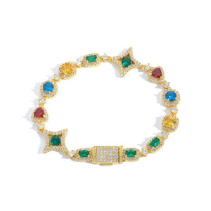 Color Large Zircon Mixed and Matched <b>Bracelet</b> Box Buckle <b>Copper</b> Inlaid Zircon Stacked <b>Bracelet</b> Tennis Chain Women Tanjing - Product Image 6