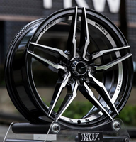 Jantes GPWYKW 16 pouces 16X7 Et38 4X100/114.3 CB73.1 BF + Red BF + Blue Hyper-Black Aluminium Alloy Casting Car Wheel