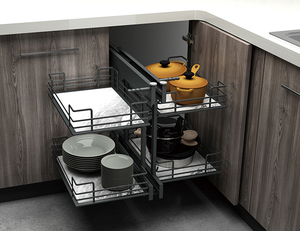 Organizadores Modulares Universales Blancos de Extensión Total de 2 Vías para Gabinetes de Cocina, Esquina Mágica con Cierre Suave para Uso en Gabinetes - Product Image 2