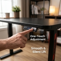 Bureau d'ordinateur de jeu commercial en métal, vente en gros d'usine, table PC noire, bureau moderne extensible pour la maison et le bureau