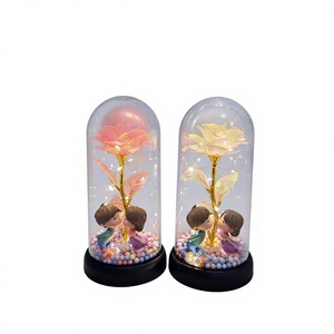 <span class=keywords><strong>Flor</strong></span> Eterna en Cristal, Rosa con Lámina Dorada, <span class=keywords><strong>Flor</strong></span> <span class=keywords><strong>de</strong></span> Plástico, Hecho en China, Regalo para el Día <span class=keywords><strong>de</strong></span> San Valentín, Día <span class=keywords><strong>de</strong></span> la Madre - Product Image 1