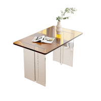 Prix d'usine Table basse en acrylique Transparent Light Luxury Edge Table Cabinet Window Petite table
