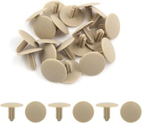 20pcs 6mm Trou 24.5mm Garniture de Tête Panneau de Porte Clip de Retenue Rivet Beige