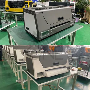 Mini 12" All In 1 Small Film Transfer Printing Machine Foil Film Laminating 2 In 1 Gold 33cm A3 UV PET DTF Printer With 3 XP600