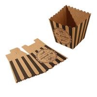 Vente en gros transfrontalière, boîte à popcorn carrée en papier kraft de couleur de la marque Haodong, emballage alimentaire jetable FP-04, commande personnalisée acceptée