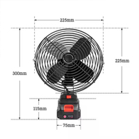 Mini ventilateur de table personnel puissant à piles USB de qualité industrielle ABS+PC pour la maison, le bureau, la poussette, le camping, 8 pouces