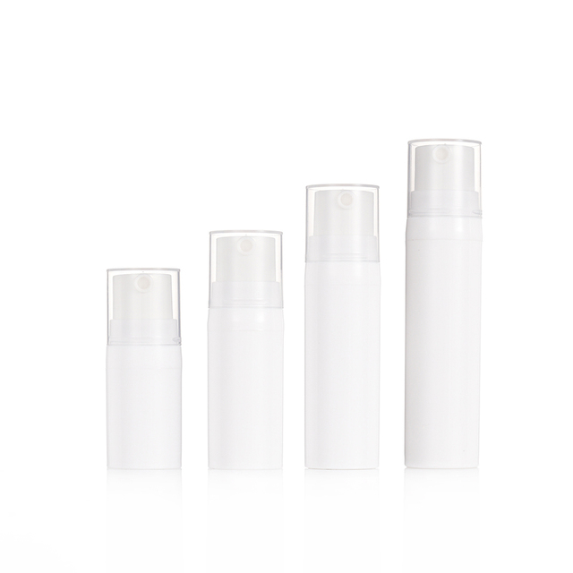High Output Cosmetic Packaging White Liquid Airless Bottle with Cap Cover