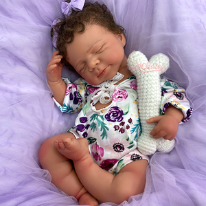 Poupées Reborn Personnalisées avec Cheveux Implantés, Coiffure Bouclée/Droite, Options Multicolores, Poupée Bébé Réaliste en Silicone <span class=keywords><strong>pour</strong></span> Collectionneurs - Product Image 1