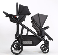 Poussette Bébé 4 en 1 Poussette Double Usage Peut S'asseoir-S'allonger-Léger Pliable-Poussette Double Nouveau-Né