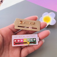 Broche en émail métallique DIY à motif 'Sliding Mood Social Battery' et 'Energy Level', badge créatif à expression variable pour sac à dos et veste