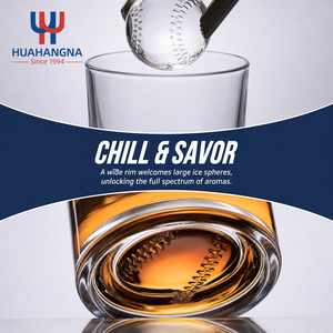 Vaso de whisky de 300 ml hecho <span class=keywords><strong>a</strong></span> mano con base pesada, estilo Old Fashioned, temática deportiva, base con diseño de pelota de tenis, para <span class=keywords><strong>bar</strong></span>, único - Product Image 2