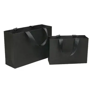 럭셔리 사용자 정의 로고 인쇄 선물 공예 라마단 맞춤 선물 쇼핑 화이트 블랙 크래프트 종이 가방
