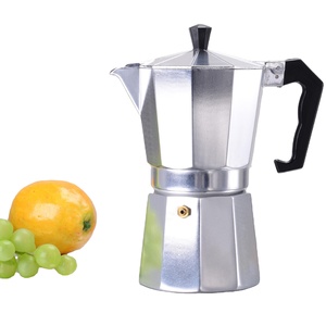 <span class=keywords><strong>Cafetera</strong></span> Espresso Mini, Estilo Italiano Clásico, 6 Tazas, <span class=keywords><strong>Cafetera</strong></span> Moka de Aluminio, Tapa Plateada/Negra, Aislamiento Térmico de 0 a 6 Horas, para Exteriores - Product Image 1