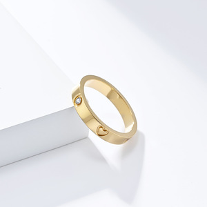 Heart Shape Diamond <b>Titanium</b> Steel <b>Ring</b> For Women Silver Gold Color Fashion Gift Jewelry - Product Image 3