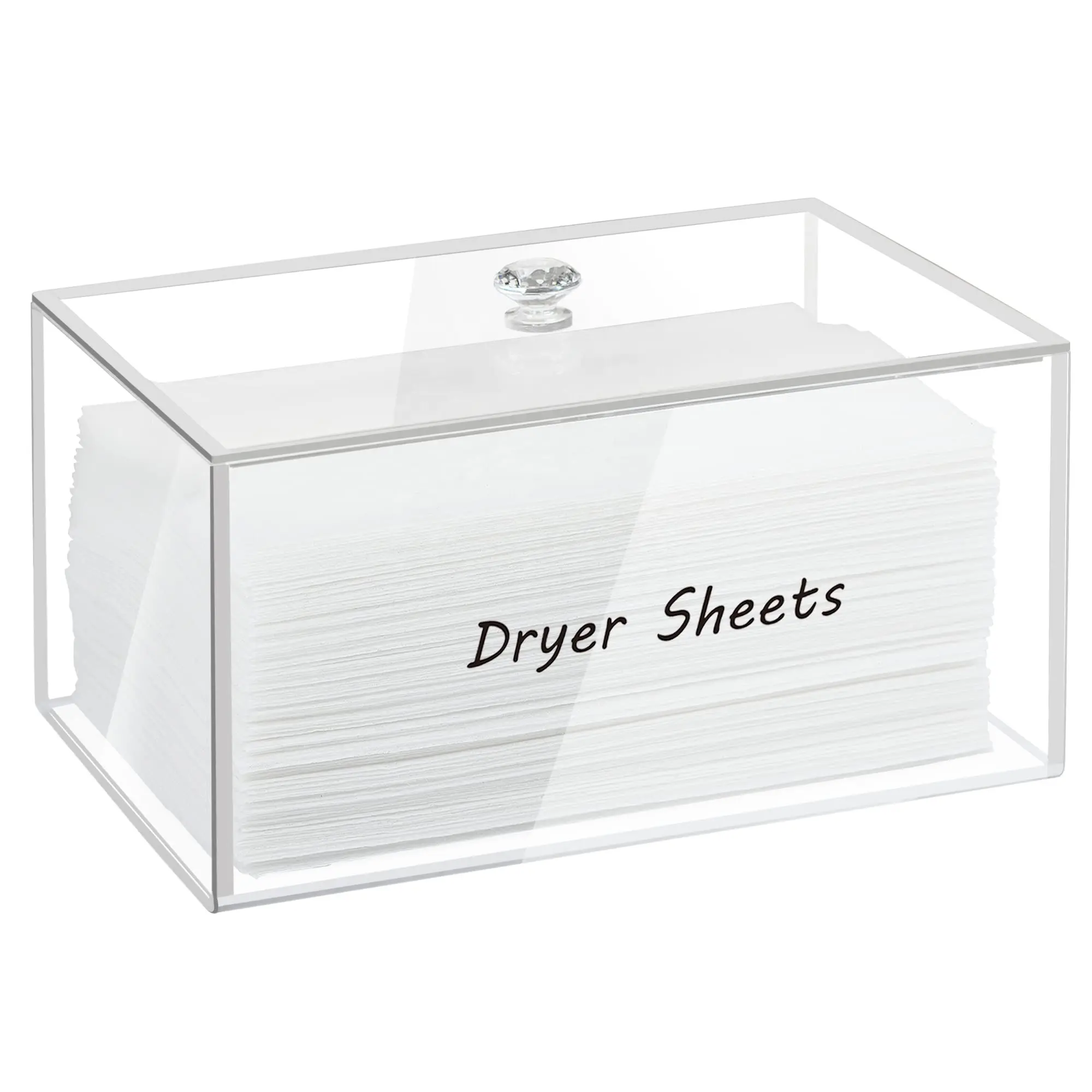 Custom Farmhouse Dryer Sheet Dispenser Clear Acrylic Dryer Sheet Holder for Laundry Room Decor & Organization