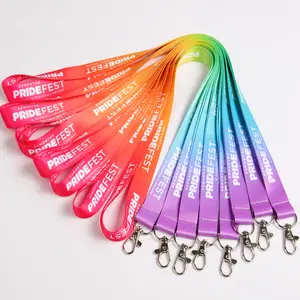 Cá Nhân Polyester Tùy Chỉnh Màu Sắc Tươi Sáng Thăng Hoa Truyền Nhiệt In Ấn Keychain Dây Buộc Với Cổ Id Badge Chủ Thẻ - Product Image 2
