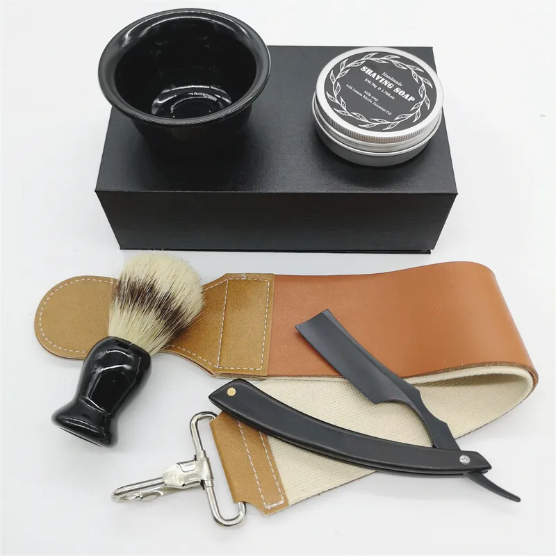 BS39 Shaving Kit for Gentleman Wet Shave Durable Razor Strip Stand Shaving Soap Cream With Shaving Brush