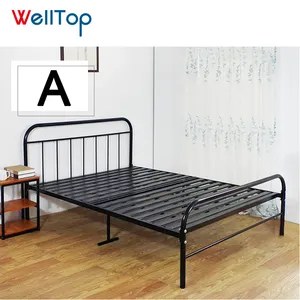 Mobiliário da china fácil montar cama quadro de metal queen plataforma quadro da cama VT-14.018