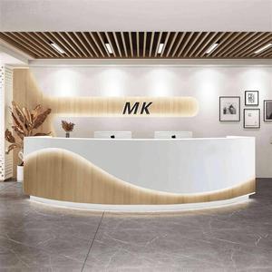 Comptoir de réception moderne en acrylique avec base métallique, design minimaliste, pour bureau, hall d'hôtel, salon de beauté - Product Image 2