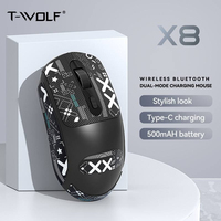 T-WOLF X8 Dual Mode draadloze oplaadbare muis Gepersonaliseerde draadloze E-sportmuis 2.4g USB stille draadloze muis voor pc-laptop