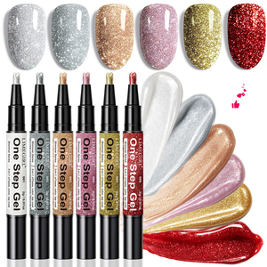 LIMEGIRL <span class=keywords><strong>Penna</strong></span> Gel Unghie One Step 6 Colori Glitter 3 in 1 <span class=keywords><strong>Smalto</strong></span> Gel in Una Sola <span class=keywords><strong>Penna</strong></span> Richiede Lampada UV - Product Image 6